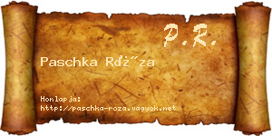 Paschka Róza névjegykártya